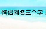 情侣网名三个字 比较好听的情侣网名